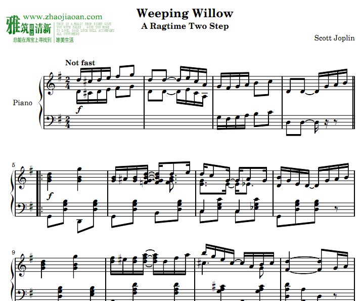 scott joplin - weeping willow钢琴谱