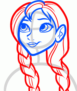 how to draw anna, anna from frozen step 5