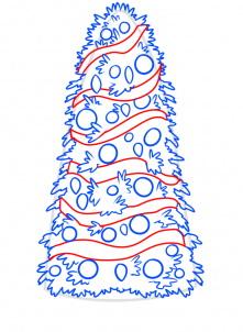 drawing a real christmas tree step 4