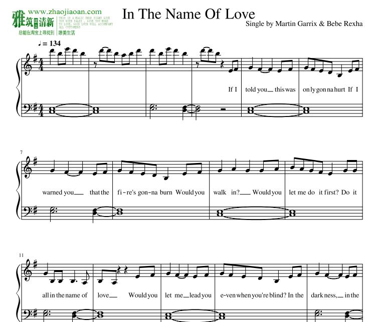  Martin Garrix / Bebe Rexha - In the Name of Love钢琴谱