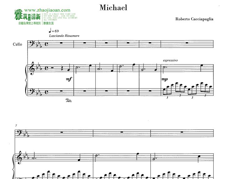 Roberto - Cacciapaglia michael大提琴钢琴重奏谱