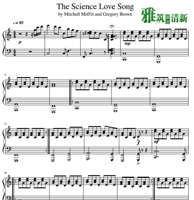 The Science Love Song钢琴谱