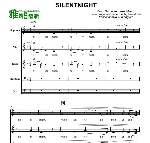 Pentatonix - Silent Night ϳ SATBB