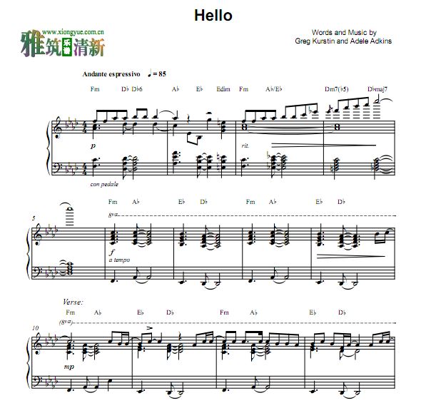 《hello》简谱_儿歌简谱(2)