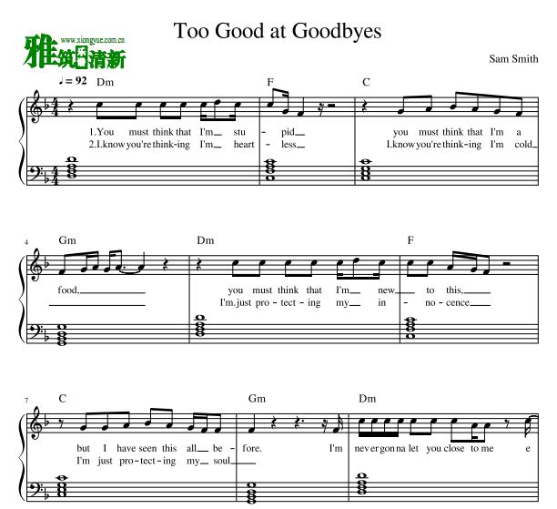 Sam Smith - Too Good at Goodbyes