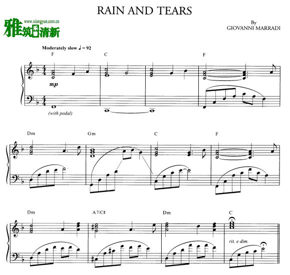  - Rain And Tears Giovanni Marradiԭ