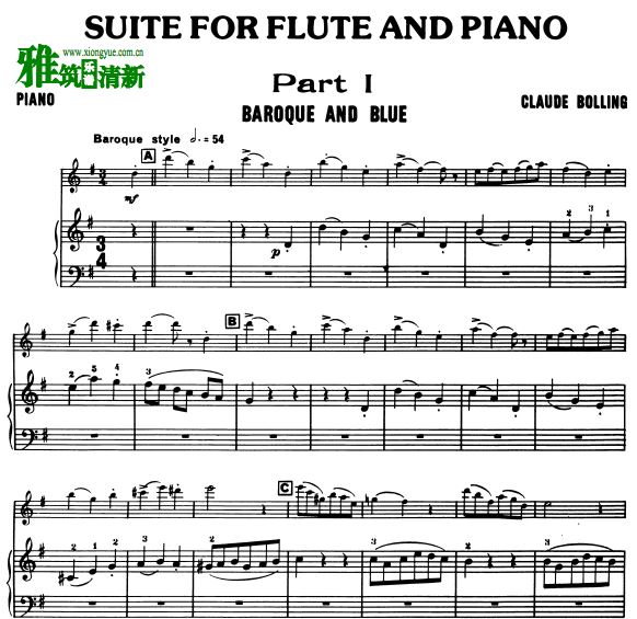 Ͳ Ѻ;ʿ ʾ  Claude Bolling -Suite for Flute Jazz Piano Trio
