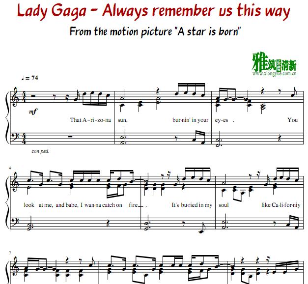 Lady Gaga - always remember us this way