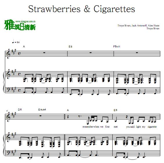 Troye Sivan - Strawberries & Cigarettes   