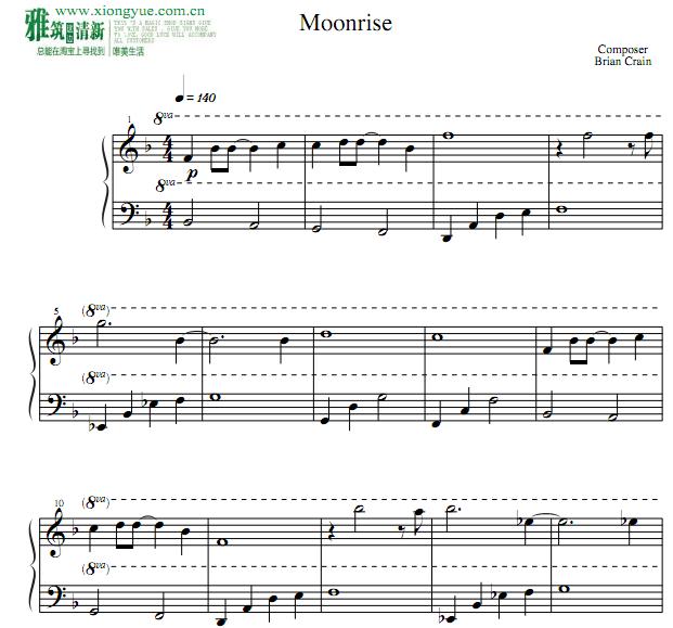 Brian Crain - Moonrise钢琴谱
