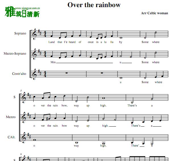 overtherainbow简谱_越过彩虹 Over t the Rainbow