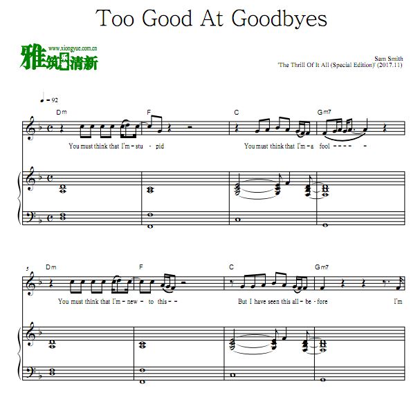 Sam Smith - Too Good At Goodbyes 