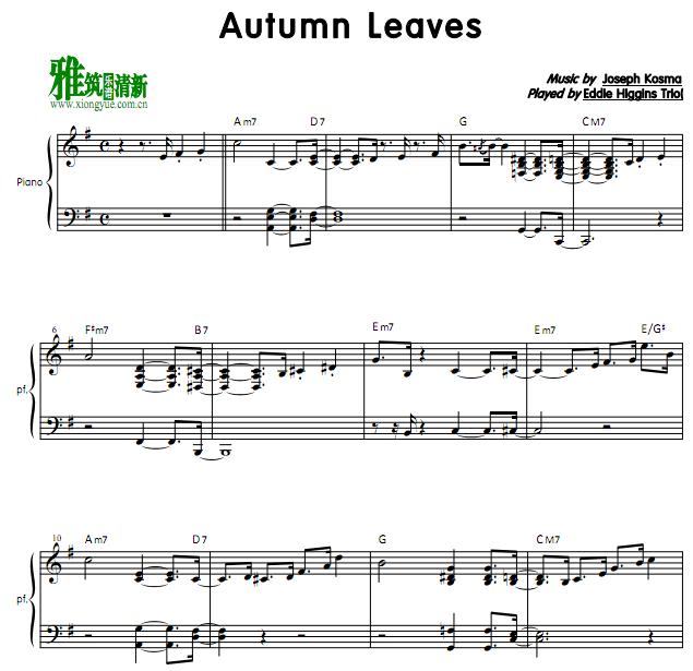 Eddie Higgins - Autumn Leaves