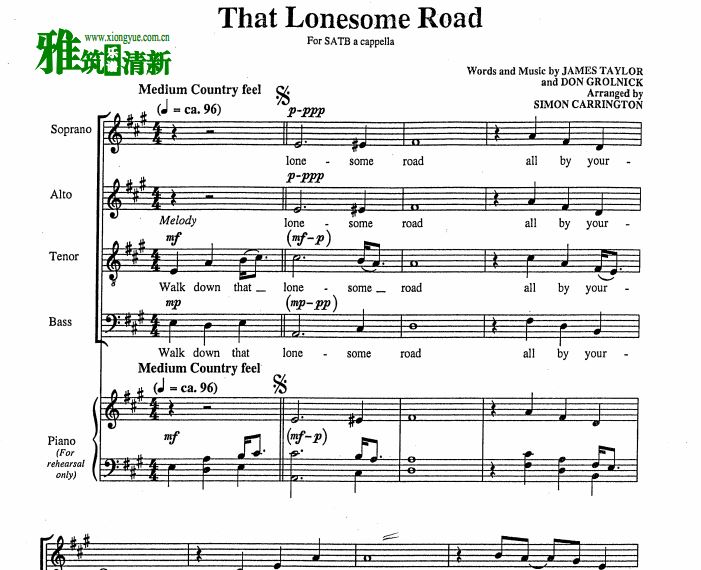 That Lonesome Roadϳٰ SATB