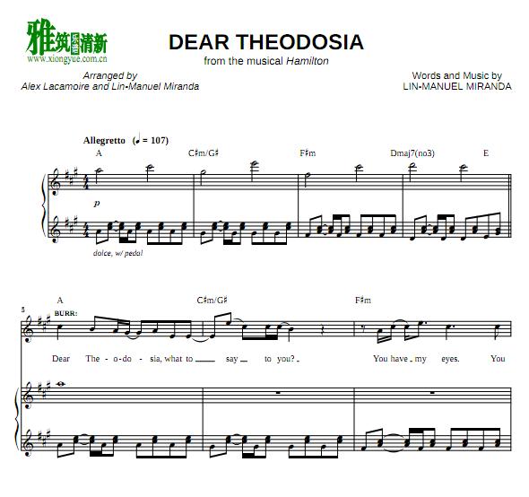 Hamilton - Dear Theodosia 