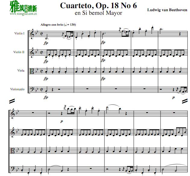 Cuarteto op.18 no.6