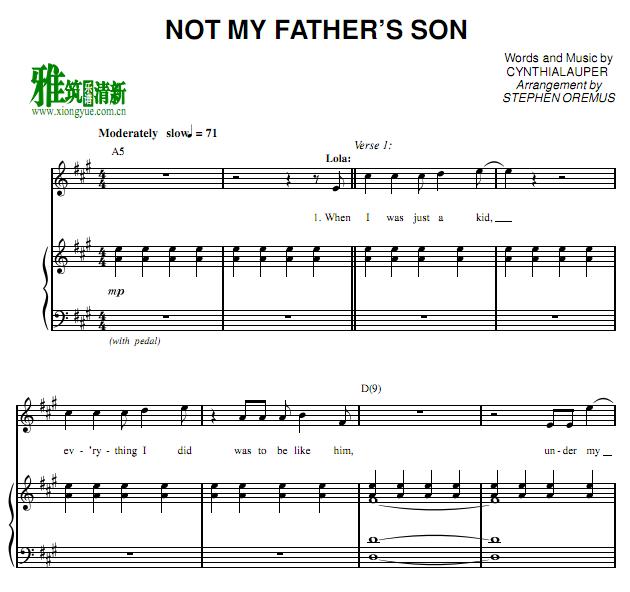 KINKY BOOTS  - Not My Father's Son 