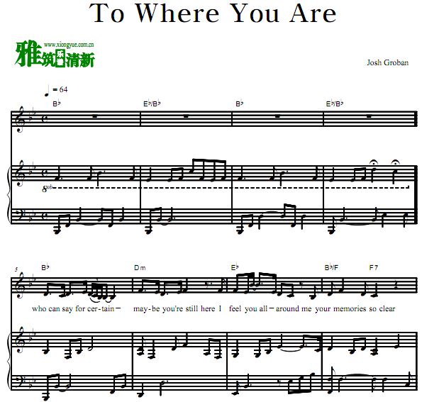 Josh Groban - To Where You Areٰ ָ