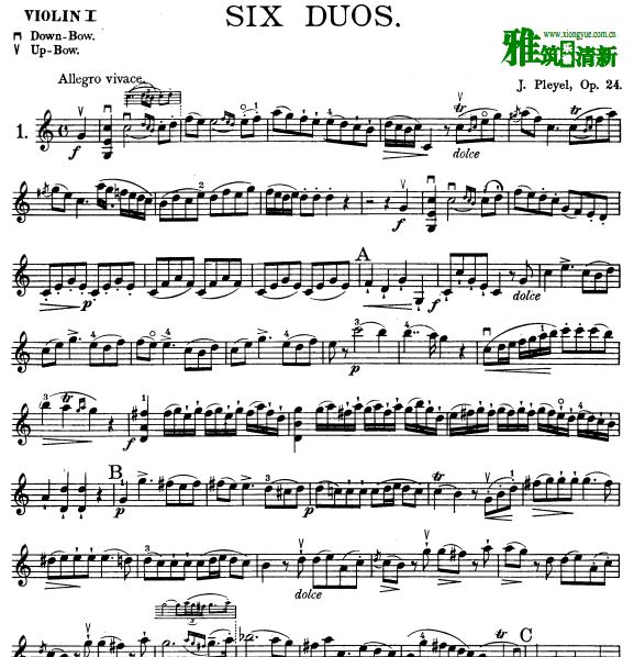 pleyelҮ - Six Duos for Two Violins, Op. 24Сٶ