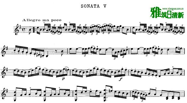 տ Leclair - sonatas for two violins op.3  No.5Сٶ