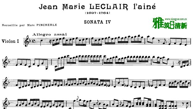 տ Leclair - sonatas for two violins op.3  No.4Сٶ
