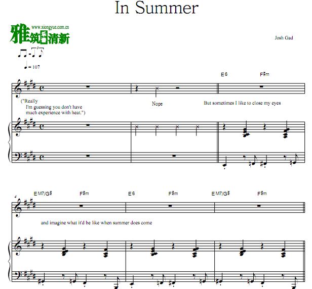 钢琴曲summer简谱_Summer,Summer钢琴谱,Summer钢琴谱网,Summer钢琴谱大全,虫虫钢琴谱下载(3)