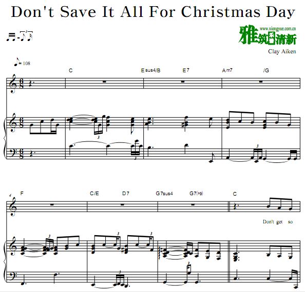 ClayAiken - Don't Save It All For Christmas Day  ٰ
