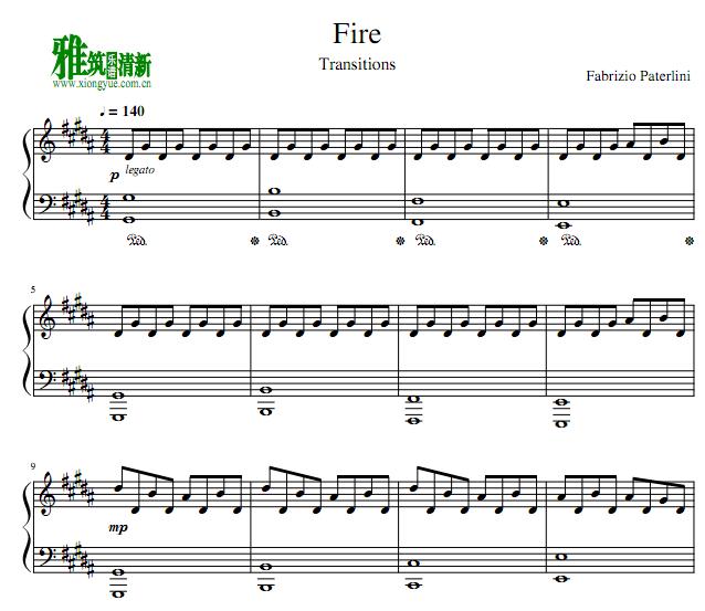 fabrizio paterlini - fire钢琴谱