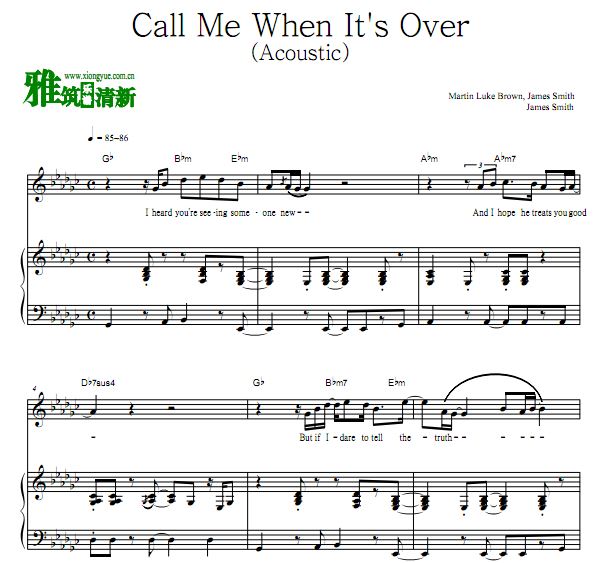 James Smith - Call Me When It's Overٰ   (Acoustic)