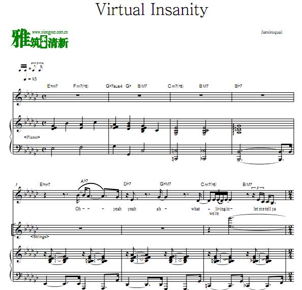 Jamiroquai - Virtual Insanity (String,Piano)