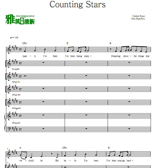 One Republic - Counting Stars ֶӼ(Lead ,Pad,Organ,Piano)