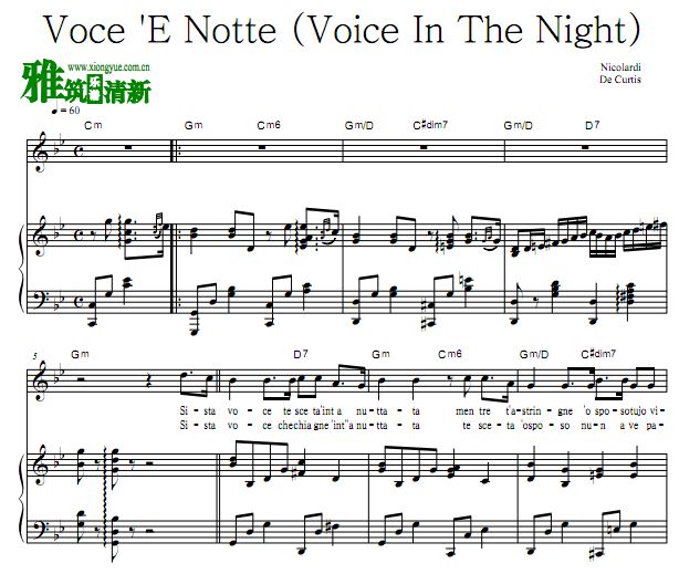 Voce 'E Notte Voice In The Night ˹ ҹٰ