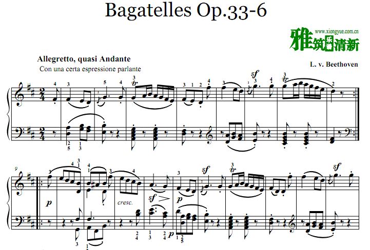 ҸСƷ׸ Bagatelles Op.33-6