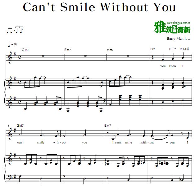 Barry Manilow - Cant Smile Without Youٰ  