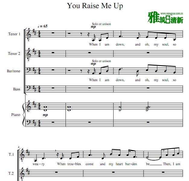 You Raise Me Up ϳ TTBB