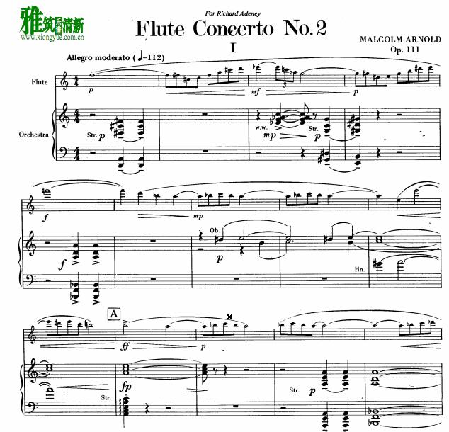 ŵMalcolm Arnold - Flute Concerto No 2, Op111Ѹٰ