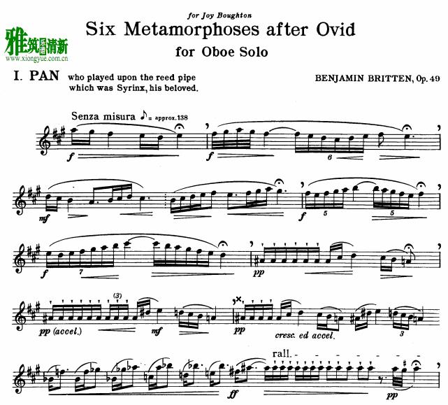 Benjamin Britten  Six Metamorphoses after Ovidius ŷΤ˹6ֻ˫ɹ