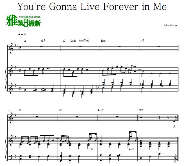 John Mayer - You're Gonna Live Forever in Me 