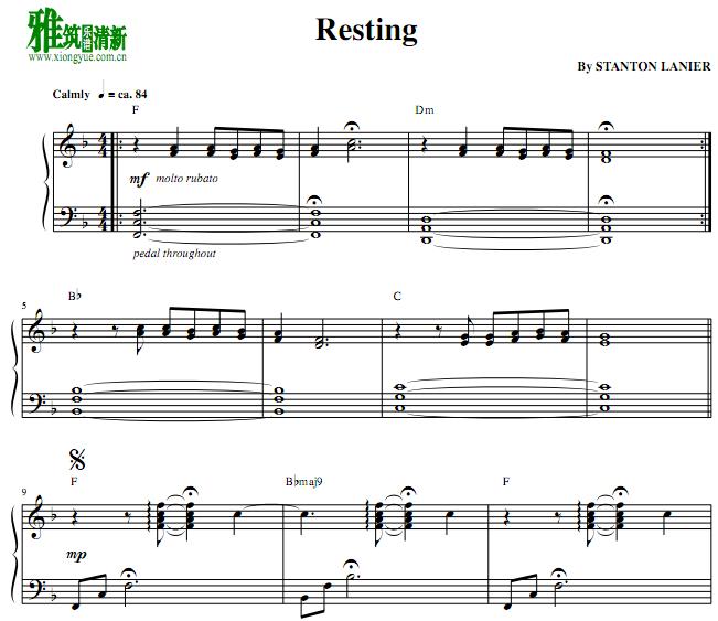 Stanton Lanier - Resting钢琴谱