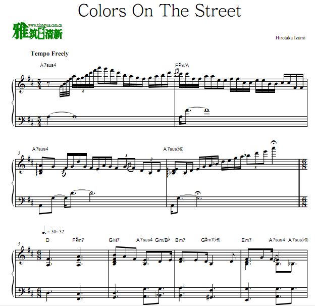 和泉宏隆 - Colors On The Street 钢琴谱 