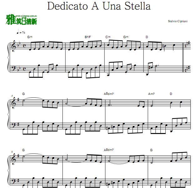 Stelvio Cipriani - Dedicato A Una Stella 钢琴谱