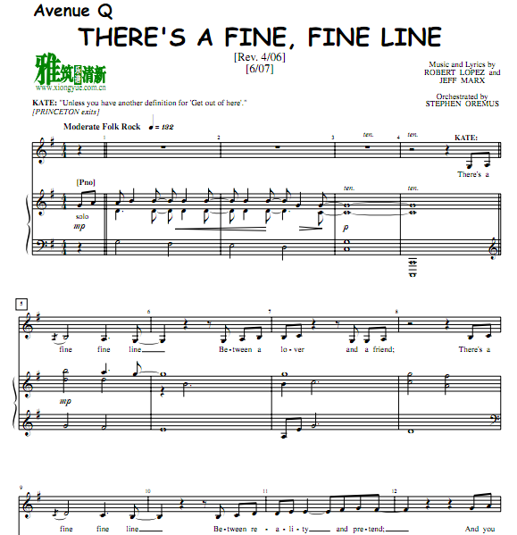 Avenue Q - There's a Fine Fine Line ٰ