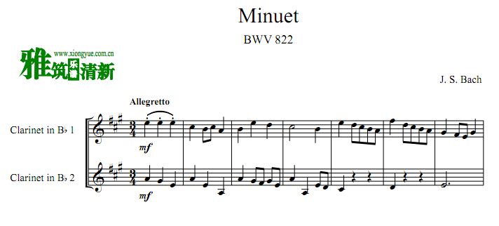 ͺ GСС Minuet BWV 822 ɹܶ