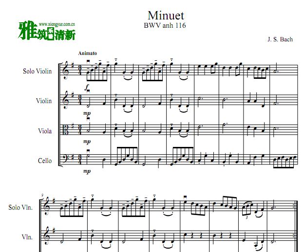 ͺ GС Minuet BWV anh 116 