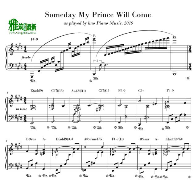 kno Piano Music - Someday My Prince Will Come钢琴谱