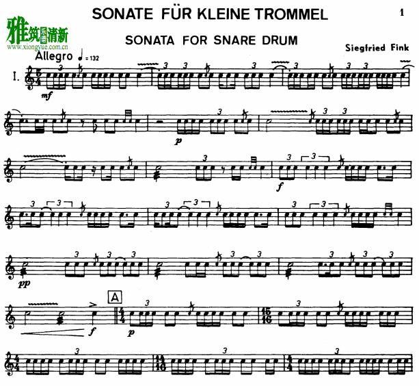 Siegfried Fink-·ҿ - Sonata for Snare Drum С