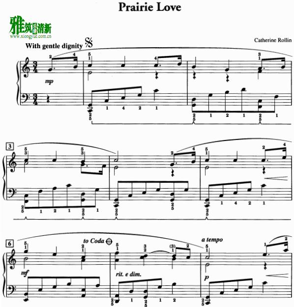 Catherine Rollin - Prairie Love钢琴谱