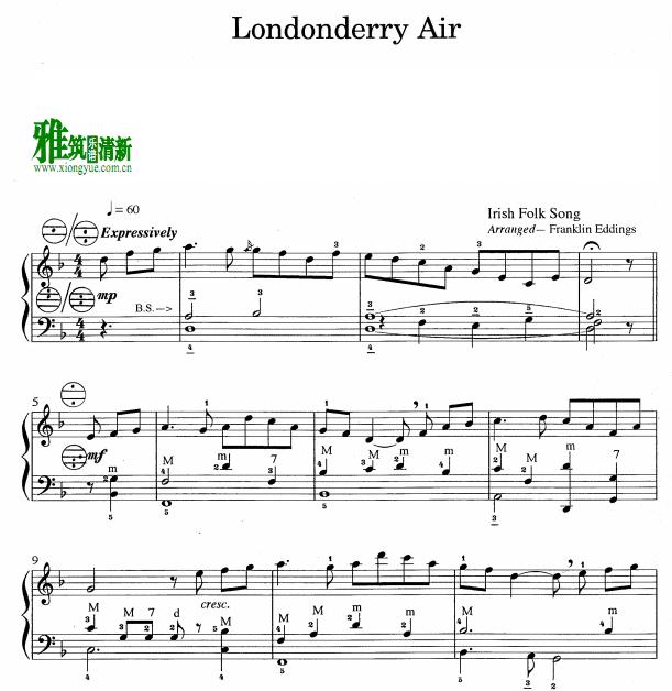 Londonderry Air 伦敦德里小调 手风琴谱