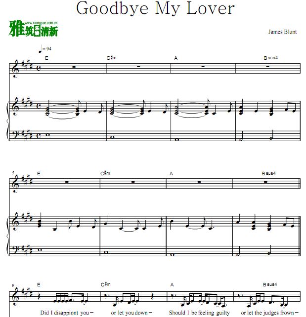 James Blunt - Goodbye My Lover ٰ