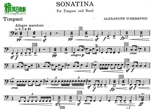 Alexander Tcherepnin Ʒ sonatina for timpani 